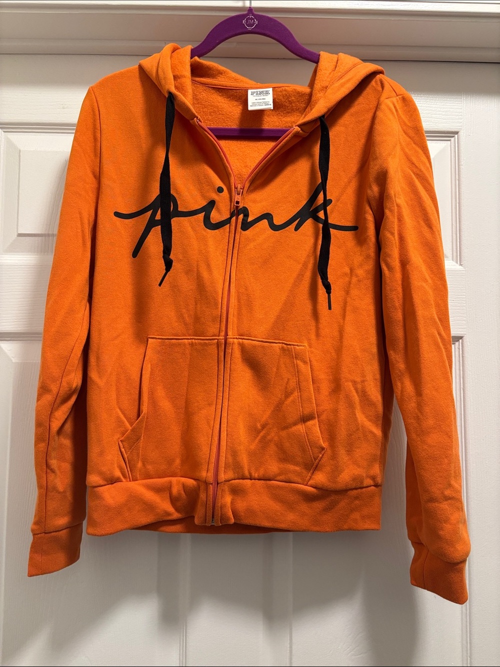 PINK Orange Zip-Up Hoodie